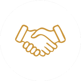 Icône représentant une poignée de main symbolisant la confiance et la collaboration