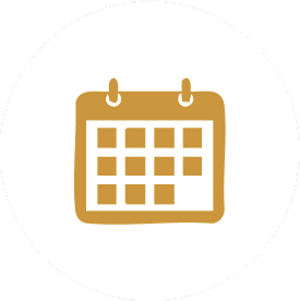 Icône dorée représentant un calendrier